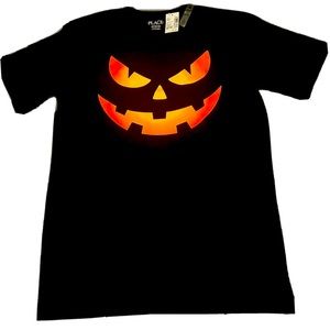 NWT The Children’s Place Halloween Pumpkin Face Boys T-Shirt Size XL (14)